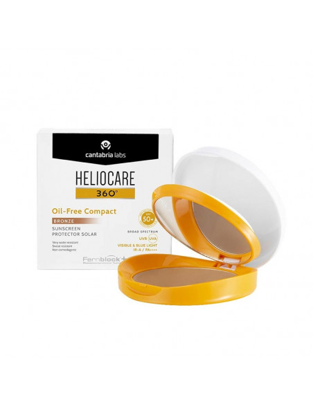 HELIOCARE 360º SPF 50+ OIL-FREE COMPACT PROTECTOR SOLAR 1 ENVASE 10 G COLOR BRONZE