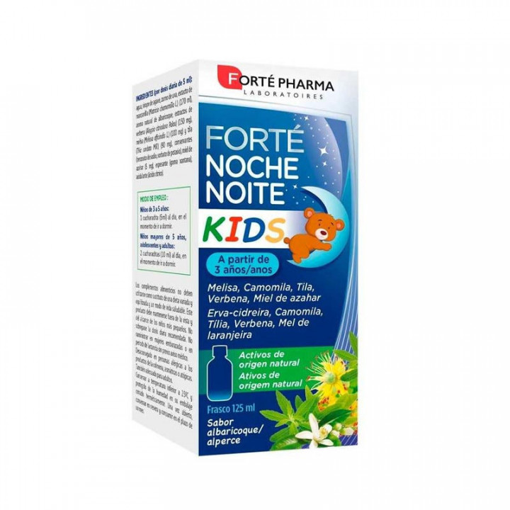 FORTE PHARMA NOCHE KIDS SOLUCION BEBIBLE 1 FRASCO 125 ML SABOR ALBARICOQUE