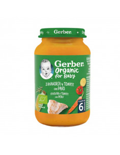 GERBER ORGANIC ZANAHORIA TOMATE PAVO 1 TARRITO 190 G