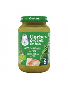 GERBER ORGANIC BROCOLI GUISANTES Y PAVO 1 TARRITO 190 G