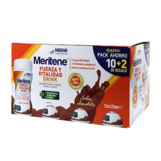 MERITENE FUERZA Y VITALIDAD DRINK 12 BOTELLAS 180ML SABOR CHOCOLATE
