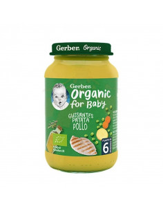 GERBER ORGANIC GUISANTES PATATAS POLLO 1 TARRITO 190 G