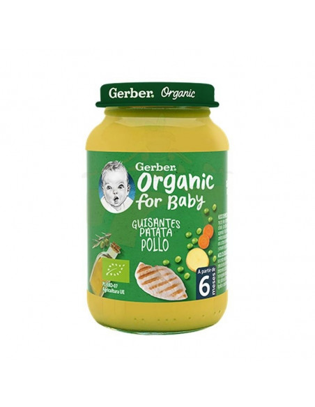 GERBER ORGANIC GUISANTES PATATAS POLLO 1 TARRITO 190 G