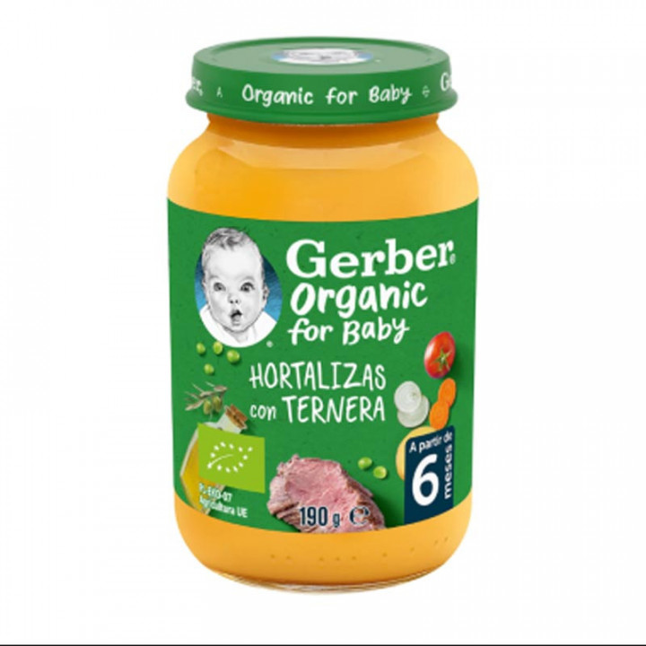 GERBER ORGANIC HORTALIZAS CON TERNERA 1 TARRITO 190 G