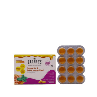 ZARBEES GARGANTA Y EXTRA INMUNIDAD 24 PASTILLAS PARA CHUPAR