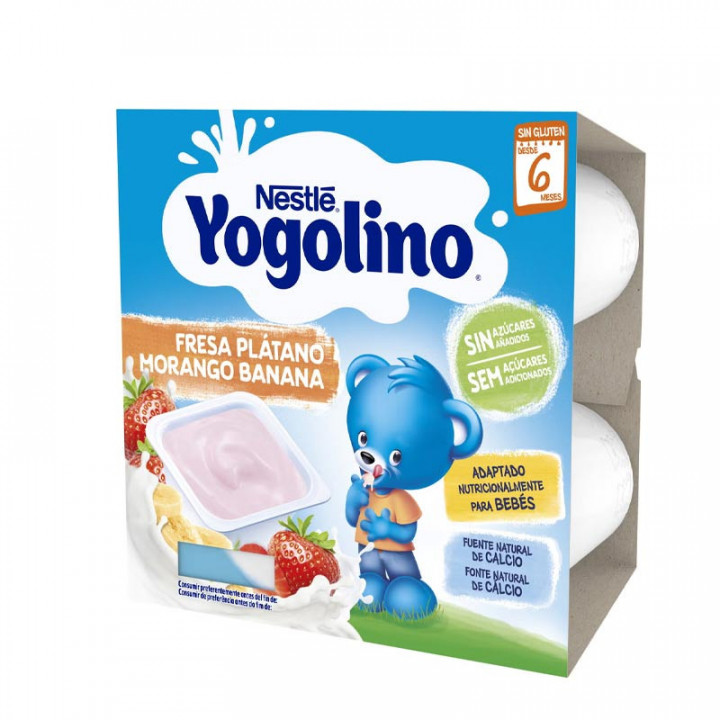NESTLE YOGOLINO FRESA PLATANO 4 ENVASES 100 G