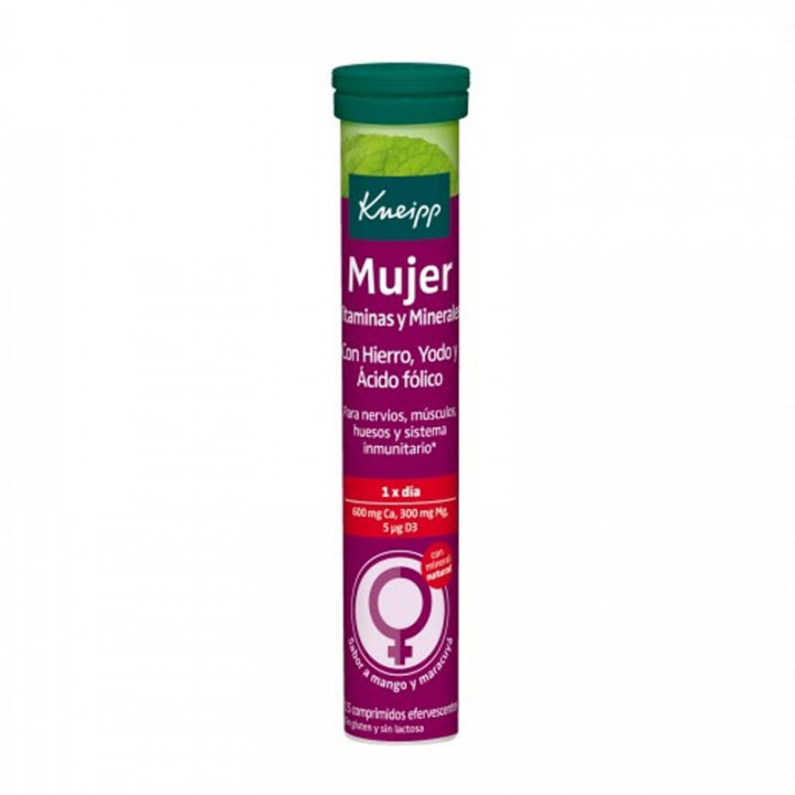 KNEIPP MUJER VITAMINAS Y MINERALES 15 COMPRIMIDOS EFERVESCENTES SABOR MANGO Y MARACUYA