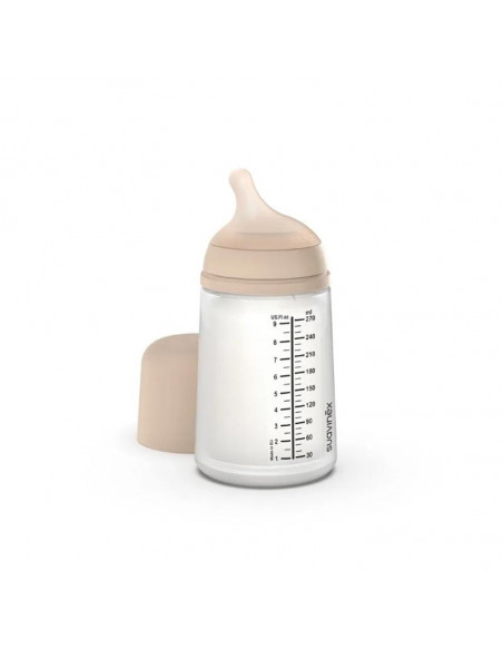Suavinex Biberon Anticolico T Silicona + 3 Meses 1 Envase 270 Ml Talla M Light Sand