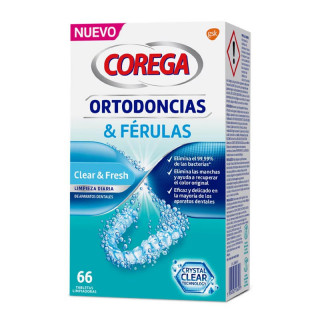 COREGA ORTODONCIAS & FERULAS 66 TABLETAS LIMPIADORAS