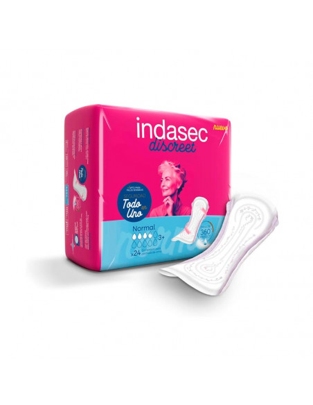Indasec Discreet Normal Absorcion 3,5 De 8 Gotas 260 Mol 24 Unidades