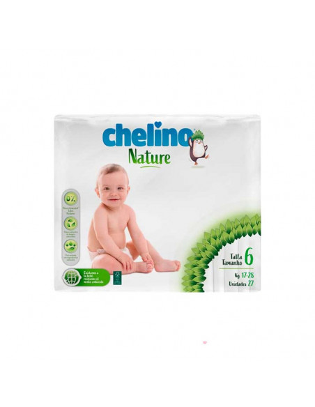 CHELINO PAÑAL INFANTIL CHELINO NATURE TALLA 6 27 UNIDADES