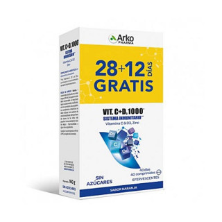 ARKOPHARMA VITAMINA C + D3 1000 40 COMPRIMIDOS EFERVESCENTES PACK