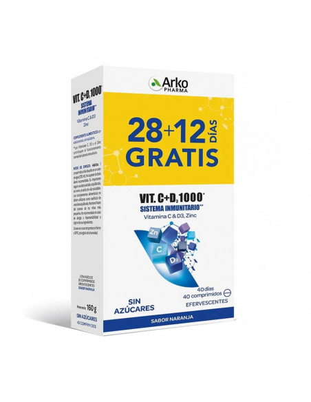 Arkopharma Vitamina C + D3 1000 20 Comprimidos Efervescentes