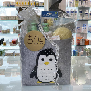 Cesta Personalizada de Bebé Pingüino