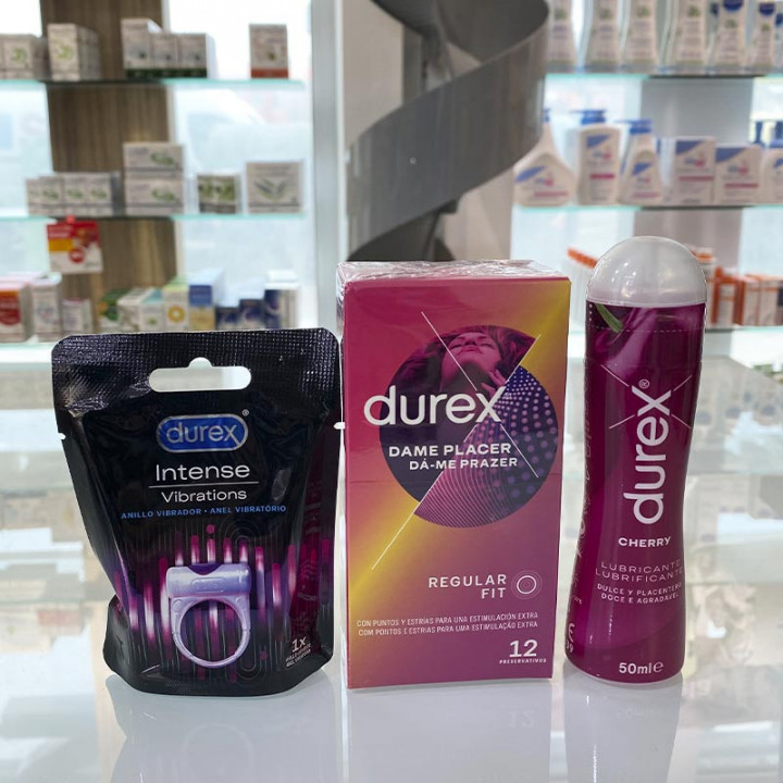 Cesta de San Valentín Preservativos, Lubricante y Anillo Vibrador