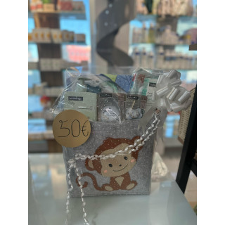 Cesta Personalizada de bebé Monito
