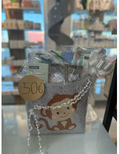 Cesta Personalizada de bebé Monito