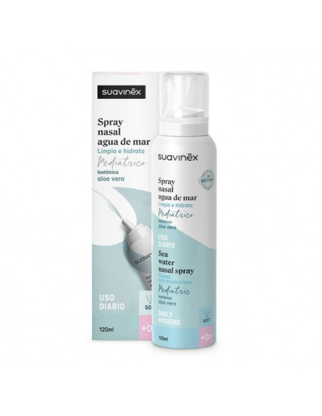 SUAVINEX SPRAY NASAL AGUA DE MAR USO DIARIO PEDIATRICO ALOE VERA SOFT +0 MESES 1 ENVASE 120 ML