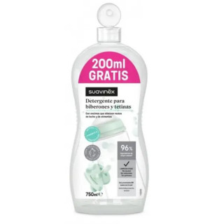 SUAVINEX DETERGENTE TETINAS Y BIBERONES 1 BOTELLA 550 ML + 200 ML FREE