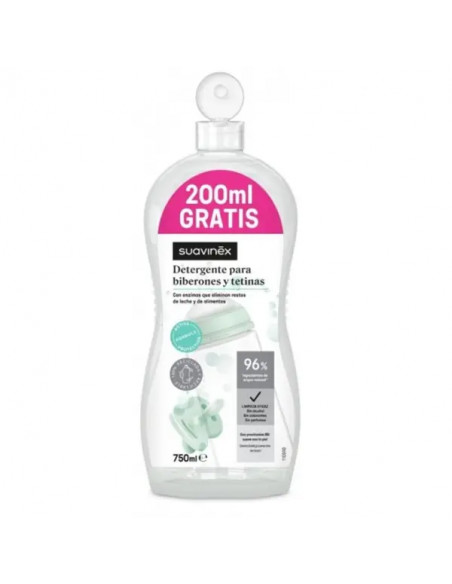 Suavinex Detergente Tetinas Y Biberones 1 Botella 550 Ml + 200 Ml Free