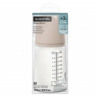 SUAVINEX BIBERON ANTICOLICO T SILICONA + 3 MESES 1 ENVASE 270 ML TALLA M ALMOND