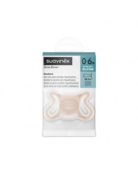 SUAVINEX CHUPETE SILICONA FISIOLOGICO SUAVINEX SX PRO ZERO-ZERO 0 - 6 MESES 1 UNIDAD LIGHT SAND