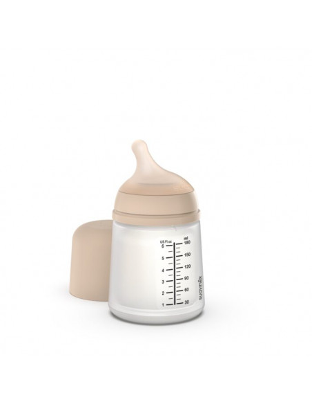 SUAVINEX BIBERON ANTICOLICO T SILICONA SUAVINEX ADAPTABLE + 0 MESES 1 ENVASE 180 ML LIGHT SAND