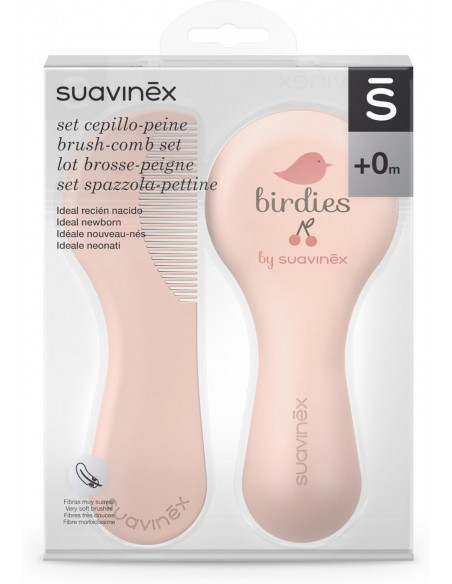 SUAVINEX CEPILLO Y PEINE INFANTIL SOFT ROSA DECORADO