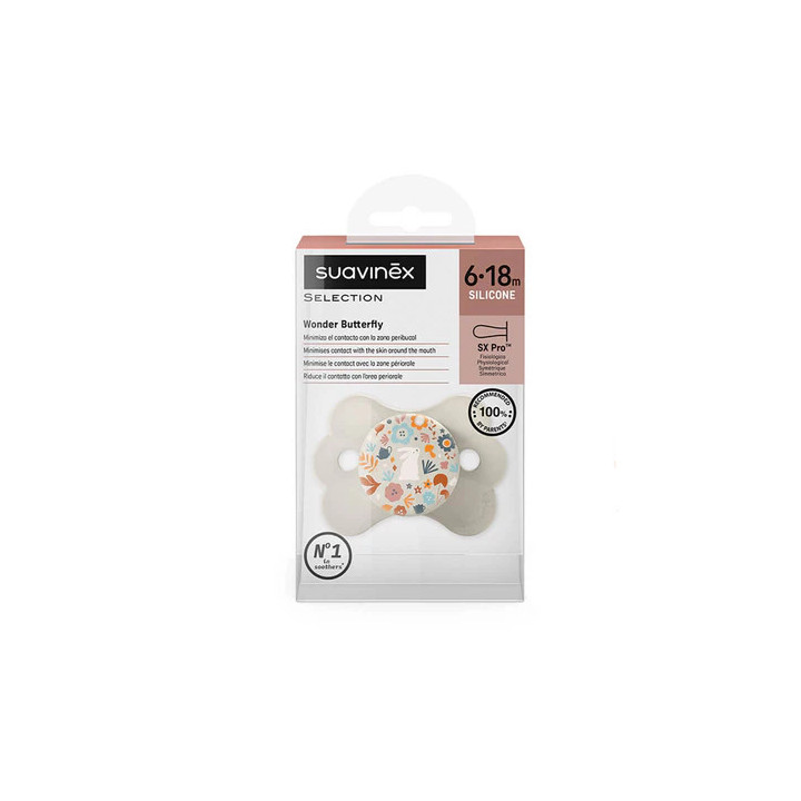 SUAVINEX PREMIUM CHUPETE FISIOLOGICO COUTURE TETINA SILICONA DE 6 A 18 MESES, 1 UNIDAD
