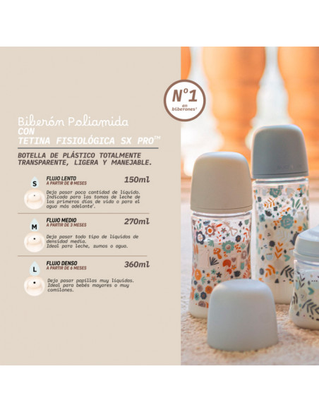 SUAVINEX PREMIUM BIBERON COUTURE  POLIAMIDA BOCA ANCHA T SILICONA 150 ML