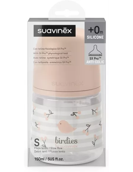 Suavinex Biberon Tetina Silicona Fisiologica Flujo Lento S 150 Ml