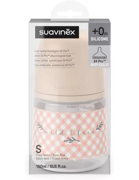 Suavinex Biberon Tetina Silicona Fisiologica Flujo Lento S 150 Ml