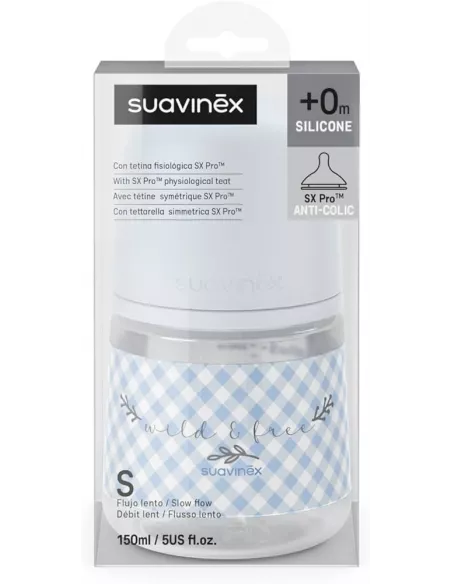 Suavinex Biberon Tetina Silicona Fisiologica Flujo Lento S 150 Ml
