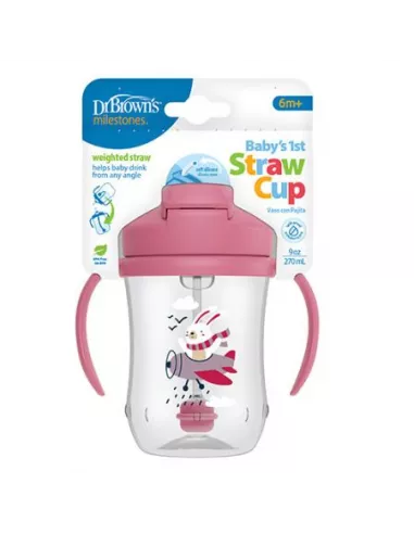 Dr Brown`s Straw Cup Vaso Con Pajita  Azuly...