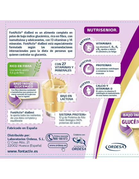 Fontactiv Diabest 400 G Vainilla Con Bajo Indice Glucemico Y Rico En Fibra