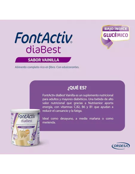 Fontactiv Diabest 400 G Vainilla Con Bajo Indice Glucemico Y Rico En Fibra