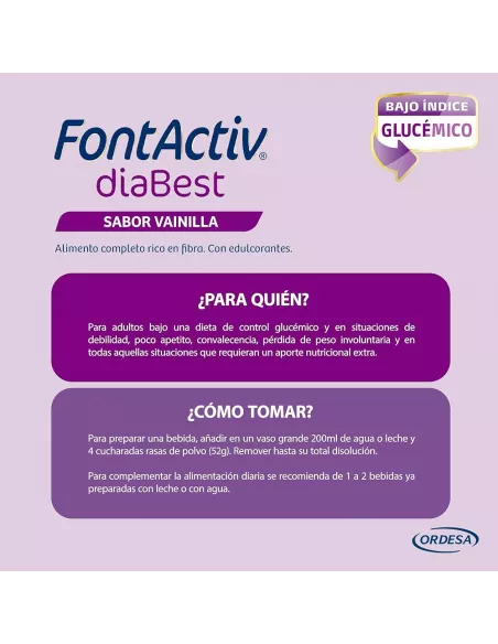Fontactiv Diabest 400 G Vainilla Con Bajo Indice Glucemico Y Rico En Fibra
