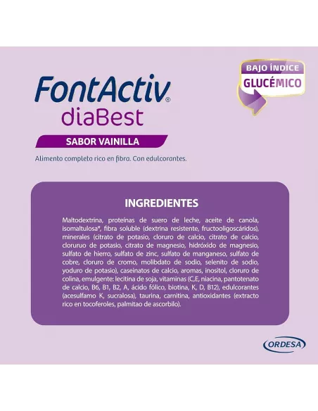 Fontactiv Diabest 400 G Vainilla Con Bajo Indice Glucemico Y Rico En Fibra