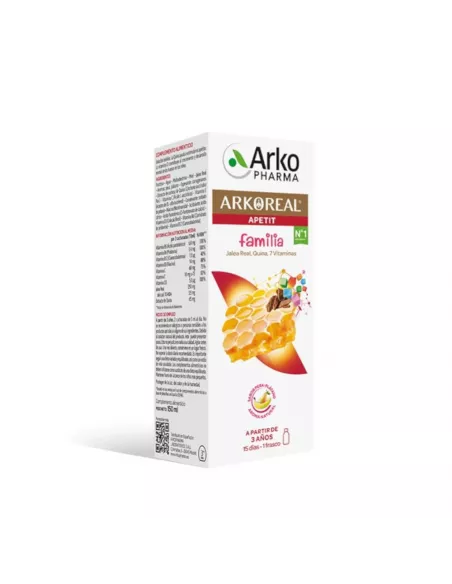 Arkoreal Apetit Jarabe Apetit Ninos 150 Ml, Sin Gluten, Con Jalea Real, Quina Y Vitaminas, Sabor Pla
