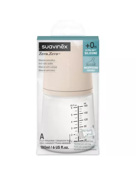 Suavinex Biberon Anticolico T Silicona Suavinex Adaptable + 0 Meses 1 Envase 180 Ml Light Sand