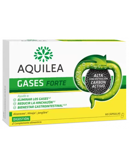 Aquilea Gases Forte 60 Capsulas Carbon Vegetal Y Extractos De Jengibre