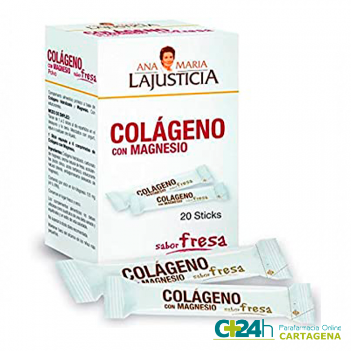Ana María La Justicia Colágeno con Magnesio 20 Sticks Fresa.