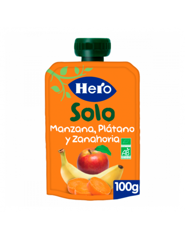 HERO BABY SOLO MANZANA PLATANO Y ZANAHORIA 1 ENVASE 100 G