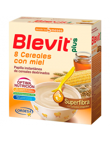 BLEVIT SUPERFIBRA 600G 8 CEREALES CON MIEL CON EFECTO BIFIDUS, DESDE LOS 5 MESES, CALCIO, HIERRO,VIT