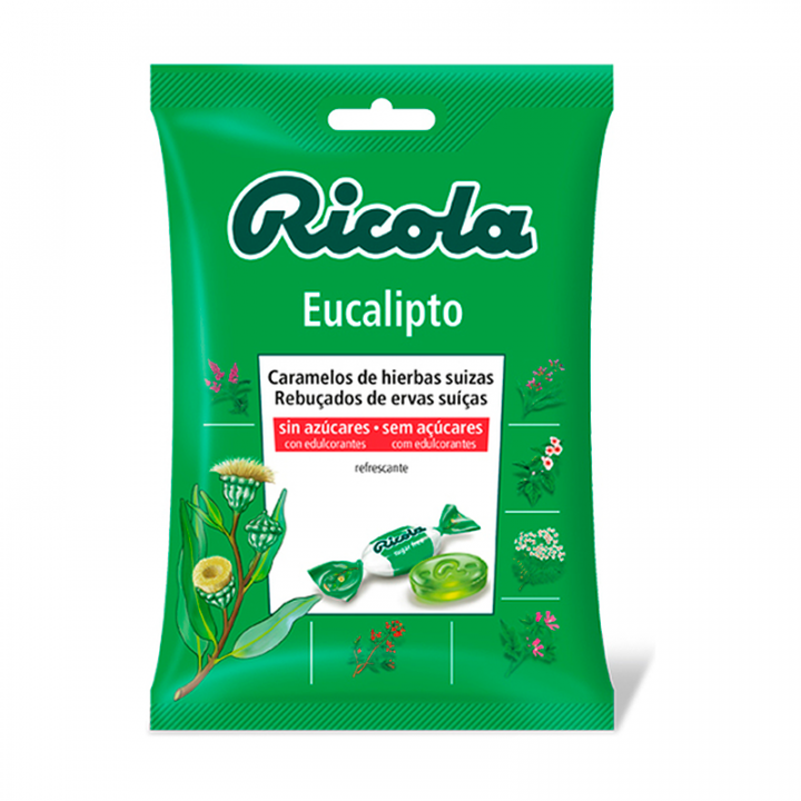Ricola Caramelos Sin Azúcar Eucalipto Bolsa 70gr.