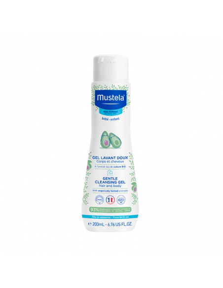 MUSTELA BEBE BABYGEL 200 ML, BAÑO ESPUMOSO, LIMPIA Y CONTRIBUYE AL DESARROYO SENSORIAL DESDE NACER