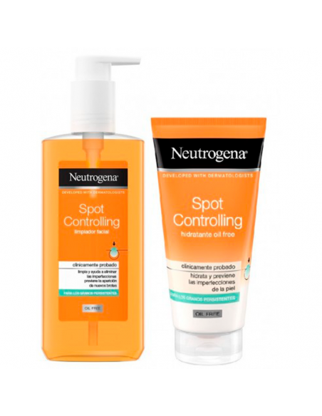 NEUTROGENA FACIAL SPOT CONTROLLING PACK FORMATO AHORRO  HIDRATANTE + LIMPIADOR ANTI ACNE