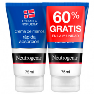 Neutrogena Crema de Manos Rápida Absorción 2x75ml.