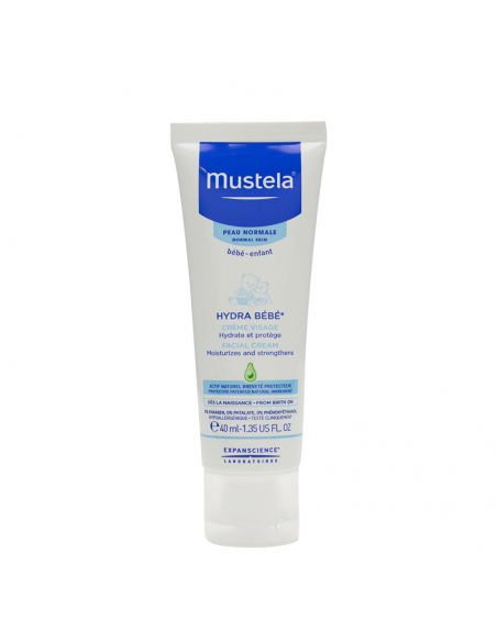 MUSTELA BEBE HYDRA-BEBE CARA 40ML, REFUERZA LA BARRERA CUTANEA Y PRESERVA LA RIQUEZA CELULAR