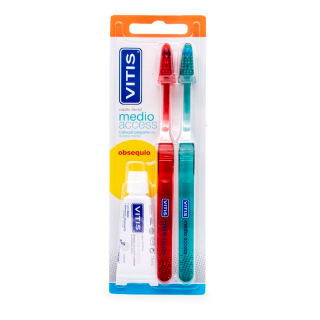 Vitis Cepillo Dental Adulto Medio Blister 2 Uds.